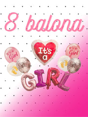 It's a Girl Baloni - Set od 8 komada