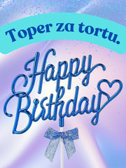 Toper za Tortu - "Happy Birthday" Plavi